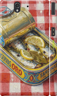 3D пластиковый матовый чехол 'Vintage Sardine Tin Phone' для Sony Xperia Z C6602 изображение 4
