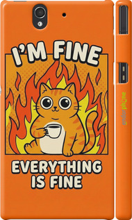 3D пластиковый матовый чехол 'Funny Cat' для Sony Xperia Z C6602 изображение 5