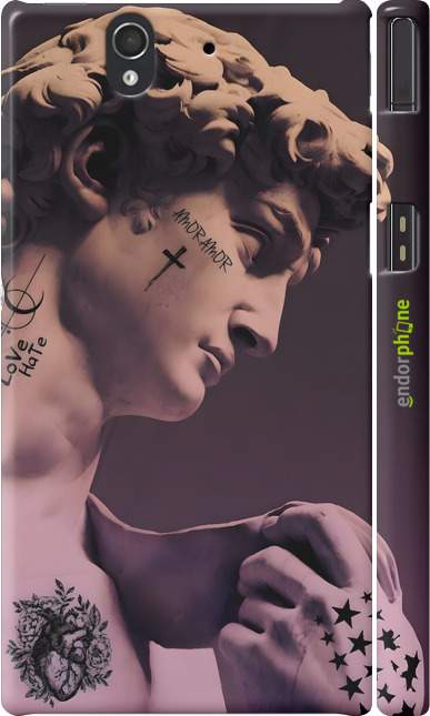 3D пластиковий матовий чехол Давид для Sony Xperia Z C6602 - 6302m-40 изображение 