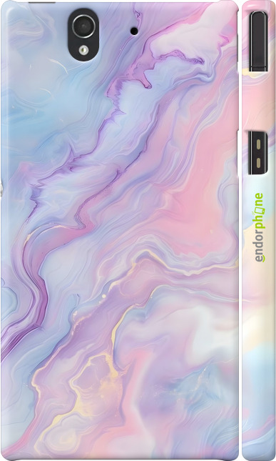3D пластиковий матовий чехол Нежный мрамор для Sony Xperia Z C6602 - 6310m-40 изображение 