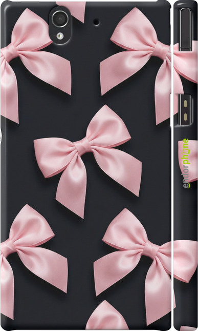 3D пластиковый матовый чехол Coquette Ribbons Dark Coquette для Sony Xperia Z C6602 - 6767m-40 изображение 