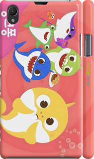 3D пластиковый глянцевый чехол Бейби Шаркс для Sony Xperia Z1 C6902 - 6305c-38 изображение 