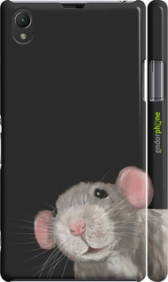 3D пластиковый матовый чехол The Peeking Rat для Sony Xperia Z1 C6902 - 6442m-38 изображение 
