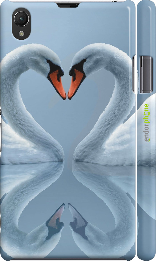 3D пластиковый глянцевый чехол Лебеди для Sony Xperia Z1 C6902 - 6007c-38 изображение 