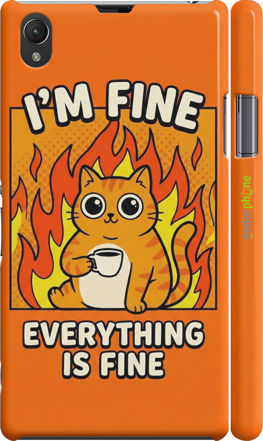 3D пластиковый матовый чехол Funny Cat для Sony Xperia Z1 C6902 - 6786m-38 изображение 