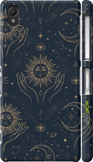 3D пластиковый матовый чехол 'Celestial Harmony: Sun & Moon Gold Mystic Pattern' для Sony Xperia Z2 D6502/D6503 изображение 5