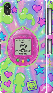 3D пластиковый матовый чехол 'Y2K Aesthetic Retro Pet: Годуй мене кавою' для Sony Xperia Z2 D6502/D6503 изображение 3