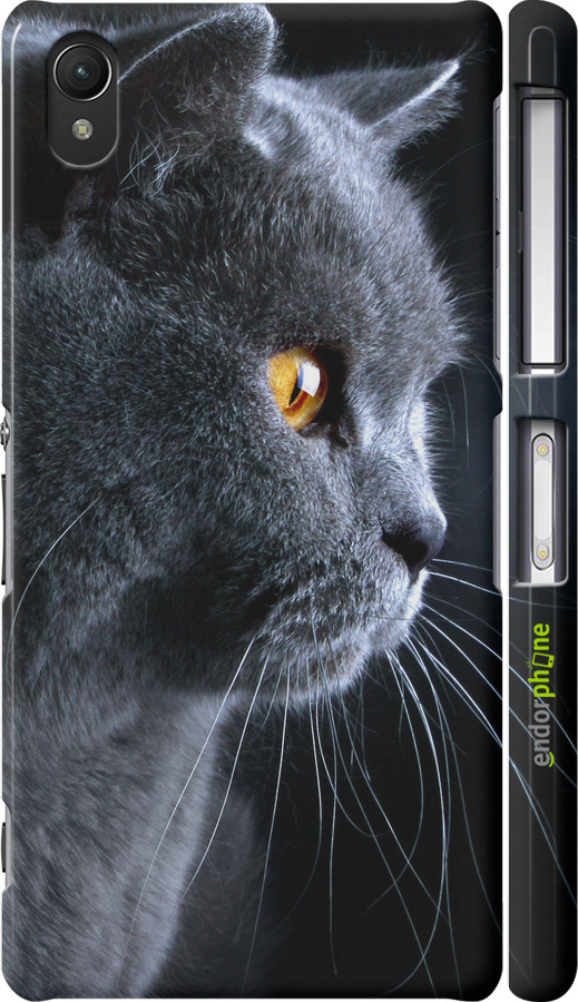 

3D пластиковий матовий чохол "Гарний кіт" для Sony Xperia Z2 D6502/D6503, Чорний