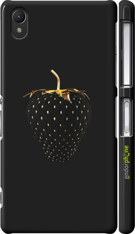 

3D пластиковий матовий чохол "Чорна полуниця" для Sony Xperia Z2 D6502/D6503, Чорний