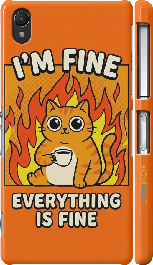 3D пластиковый матовый чехол Funny Cat для Sony Xperia Z2 D6502/D6503 - 6786m-43 изображение 