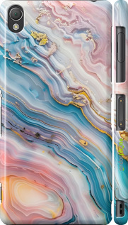 3D пластиковый глянцевый чехол Мрамор красивый для Sony Xperia Z3 dual D6633 - 6376c-59 изображение 