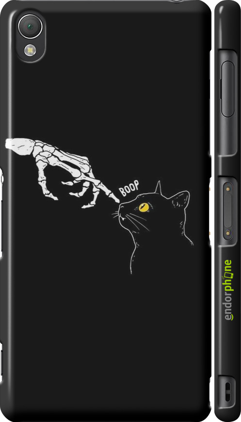 3D пластиковый глянцевый чехол Кошка для Sony Xperia Z3 dual D6633 - 6505c-59 изображение 