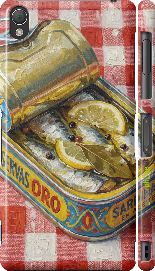3D пластиковый глянцевый чехол Vintage Sardine Tin Phone для Sony Xperia Z3 dual D6633 - 6772c-59 изображение 
