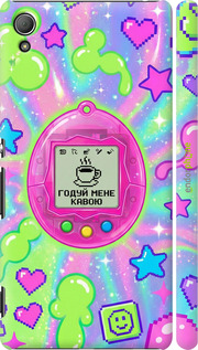 3D пластиковый глянцевый чехол 'Y2K Aesthetic Retro Pet: Годуй мене кавою' для Sony Xperia Z3+ Dual E6533 изображение 5