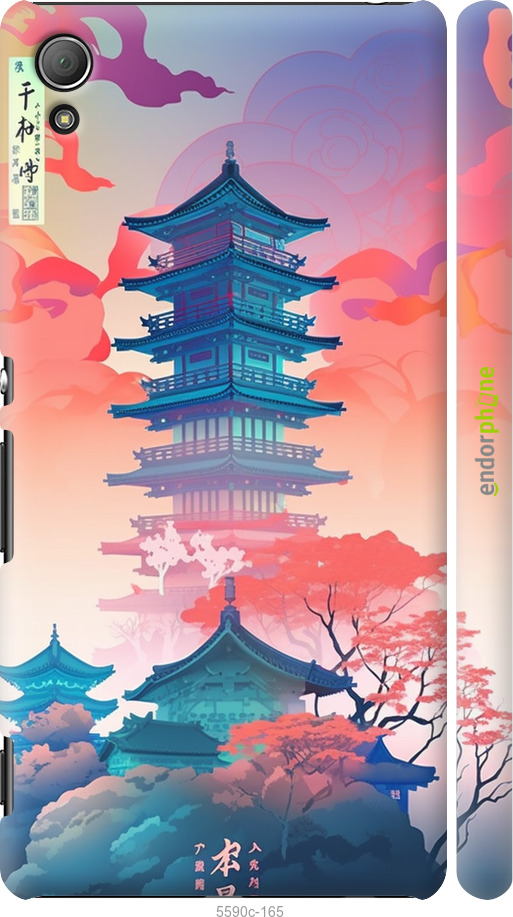 3D пластиковый матовый чехол Япония монастырь для Sony Xperia Z3+ Dual E6533 - 5590m-165 изображение 