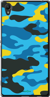 Силиконовый чехол Желто-голубой камуфляж для Sony Xperia Z3+ Dual E6533 - 1084u-165 изображение 