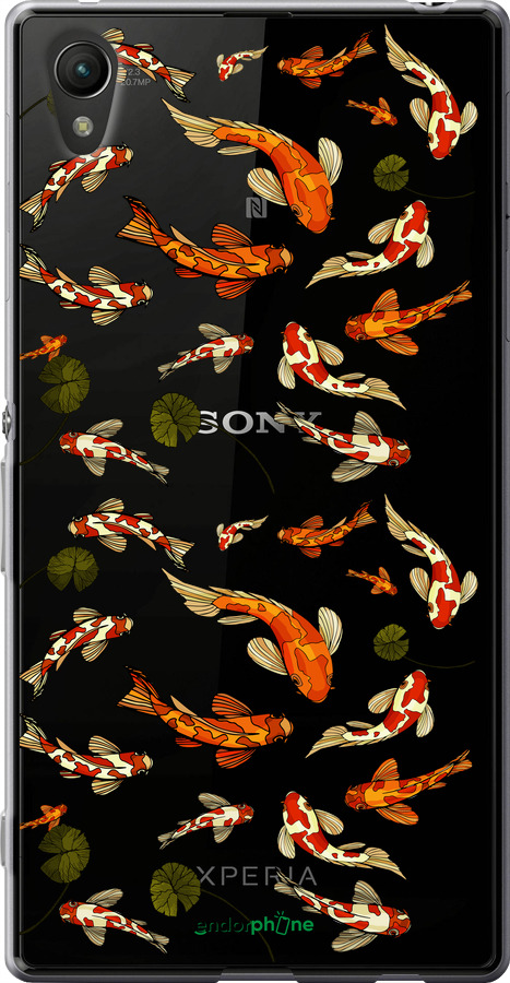 Силиконовый чехол Рыбы Кои для Sony Xperia Z3+ Dual E6533 - 5535u-165 изображение 