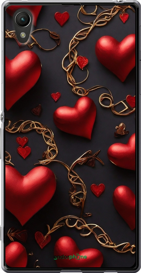 Силіконовий чехол Сердечки для Sony Xperia Z3+ Dual E6533 - 5831u-165 изображение 