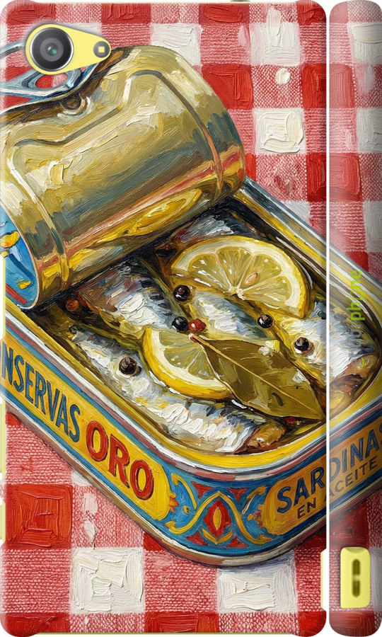 3D пластиковый глянцевый чехол Vintage Sardine Tin Phone для Sony Xperia Z5 Compact E5823 - 6772c-322 изображение 
