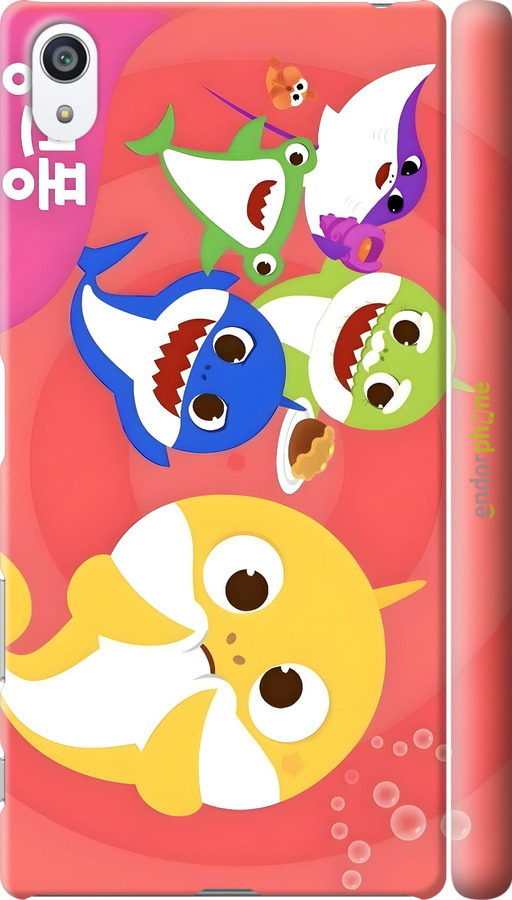 3D пластиковий глянцевий чехол Бейби Шаркс для Sony Xperia Z5 Premium E6883 - 6305c-345 изображение 