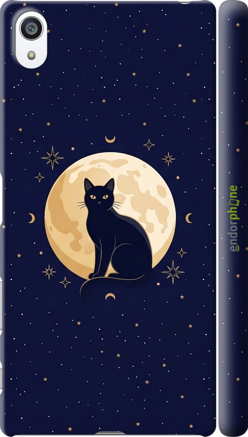3D пластиковый глянцевый чехол Cute Cat Celestial/Witchy для Sony Xperia Z5 Premium E6883 - 6787c-345 изображение 