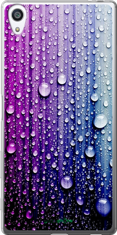 

2D пластиковий чохол "Краплини води" для Sony Xperia Z5 Premium E6883, Синій