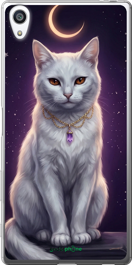 2D пластиковий чехол Mystic White Cat Gothic Dark Purple Gold для Sony Xperia Z5 Premium E6883 - 6805t-345 изображение 
