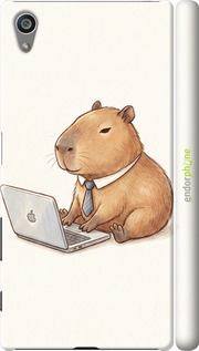 3D пластиковый матовый чехол Funny Capybara CEO Working для Sony Xperia Z5 E6633 - 6777m-274 изображение 