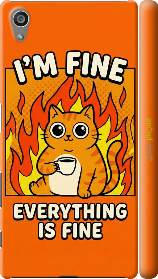 3D пластиковый матовый чехол Funny Cat для Sony Xperia Z5 E6633 - 6786m-274 изображение 