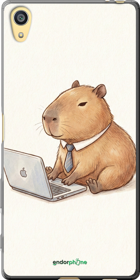 Силиконовый чехол Funny Capybara CEO Working для Sony Xperia Z5 E6633 - 6777u-274 изображение 