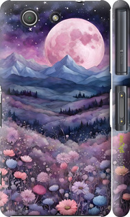 3D пластиковый глянцевый чехол Ночь луна арт для Sony Xperia Z3 Compact D5803 - 6319c-277 изображение 
