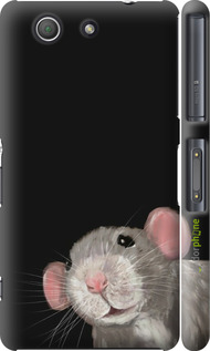 3D пластиковый глянцевый чехол The Peeking Rat для Sony Xperia Z3 Compact D5803 - 6442c-277 изображение 