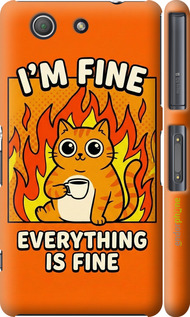 3D пластиковый глянцевый чехол Funny Cat для Sony Xperia Z3 Compact D5803 - 6786c-277 изображение 