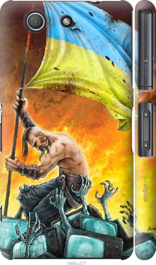 

3D пластиковий матовий чохол "Сильна Україна" для Sony Xperia Z3 Compact D5803, Синій