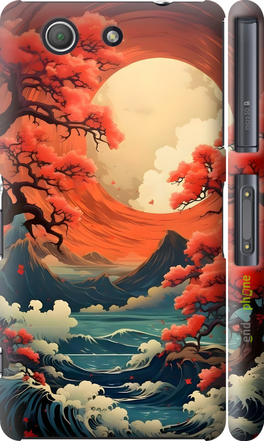 3D пластиковий матовий чехол Природа Японії для Sony Xperia Z3 Compact D5803 - 6327m-277 изображение 