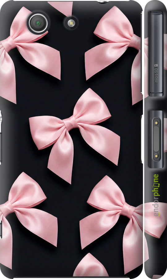 3D пластиковый глянцевый чехол Coquette Ribbons Dark Coquette для Sony Xperia Z3 Compact D5803 - 6767c-277 изображение 