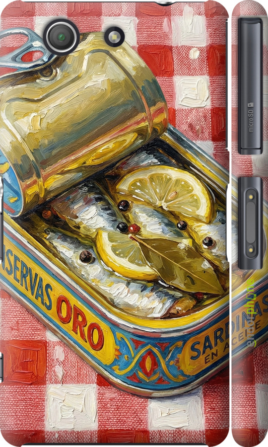 3D пластиковый глянцевый чехол Vintage Sardine Tin Phone для Sony Xperia Z3 Compact D5803 - 6772c-277 изображение 