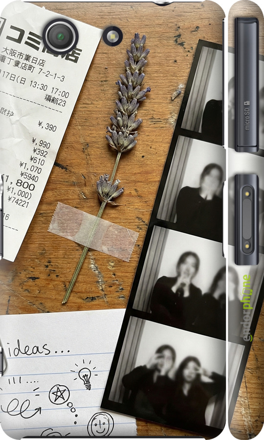 3D пластиковый глянцевый чехол Aesthetic Scrapbook Collage для Sony Xperia Z3 Compact D5803 - 6773c-277 изображение 