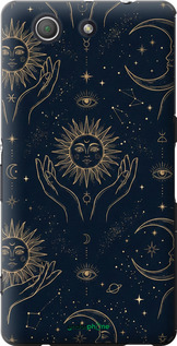 Силиконовый чехол Celestial Harmony: Sun & Moon Gold Mystic Pattern для Sony Xperia Z3 Compact D5803 - 6778u-277 изображение 