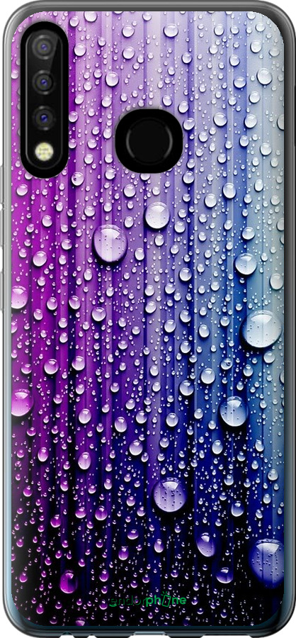 

Силіконовий чохол "Краплини води" для Tecno Camon 12 CC7, Синій