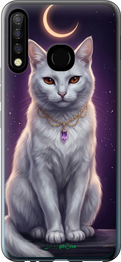 Силіконовий чехол Mystic White Cat Gothic Dark Purple Gold для Tecno Camon 12 CC7 - 6805u-2432 изображение 