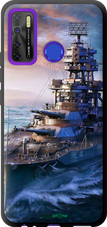 TPU чехол Військовий корабель, world of tanks, wargaming для Tecno Spark 5 Pro KD7 - 6461b-2445 изображение 