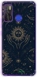 Силіконовий протиударний с посиленими кутами чехол Celestial Harmony: Sun & Moon Gold Mystic Pattern для Tecno Camon 15 - 6778sp-2405 изображение 