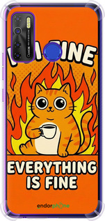 Силикон с усиленными углами чехол 'Funny Cat' для Tecno Camon 15 изображение 5