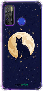 Силикон с усиленными углами чехол 'Cute Cat Celestial/Witchy' для Tecno Camon 15 изображение 3