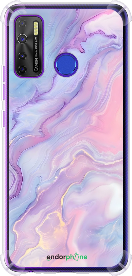 Силіконовий протиударний с посиленими кутами чехол Нежный мрамор для Tecno Spark 5 Pro KD7 - 6310sp-2445 изображение 