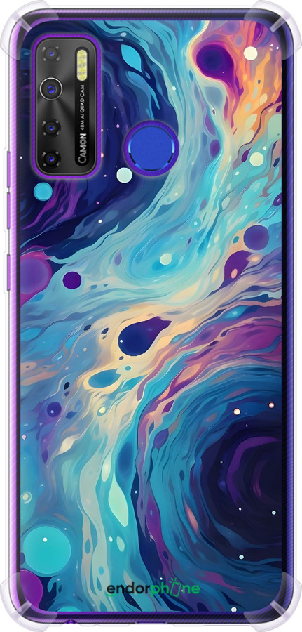 Силіконовий протиударний с посиленими кутами чехол Арт акварель для Tecno Spark 5 Pro KD7 - 6329sp-2445 изображение 