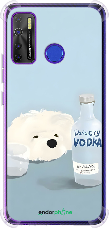 Силикон с усиленными углами чехол Пес водка для Tecno Camon 15 - 6368sp-2405 изображение 