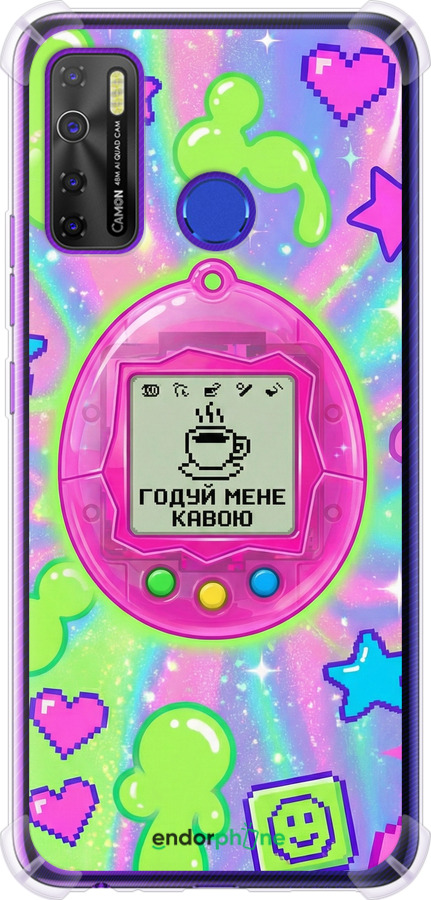 Силикон с усиленными углами чехол Y2K Aesthetic Retro Pet: Годуй мене кавою для Tecno Spark 5 Pro KD7 - 6784sp-2445 изображение 