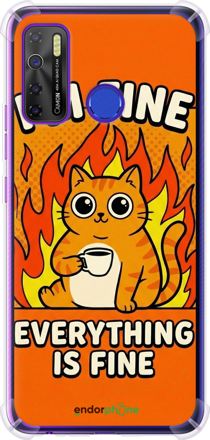 Силикон с усиленными углами чехол Funny Cat для Tecno Spark 5 Pro KD7 - 6786sp-2445 изображение 